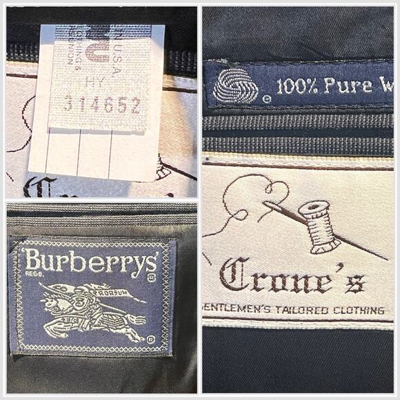 Vintage Burberry 44L 40x31 Gray 2 Piece Suit with Red Suspenders Quality - Picture 16 of 16